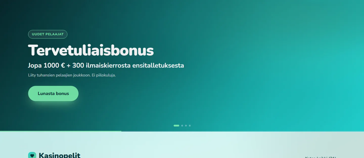 Mainio Kasino — 100 % bonus jopa 1 000 € asti + 300 ilmaiskierrosta uusille pelaajille